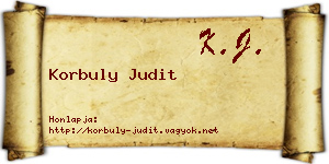 Korbuly Judit névjegykártya